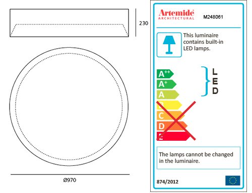 ARTEMIDE TAGORA INCASSO 970