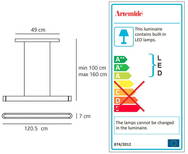 ARTEMIDE TALO 120 LED SUSPENSION