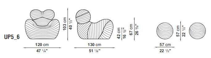 b&b italia up sizes