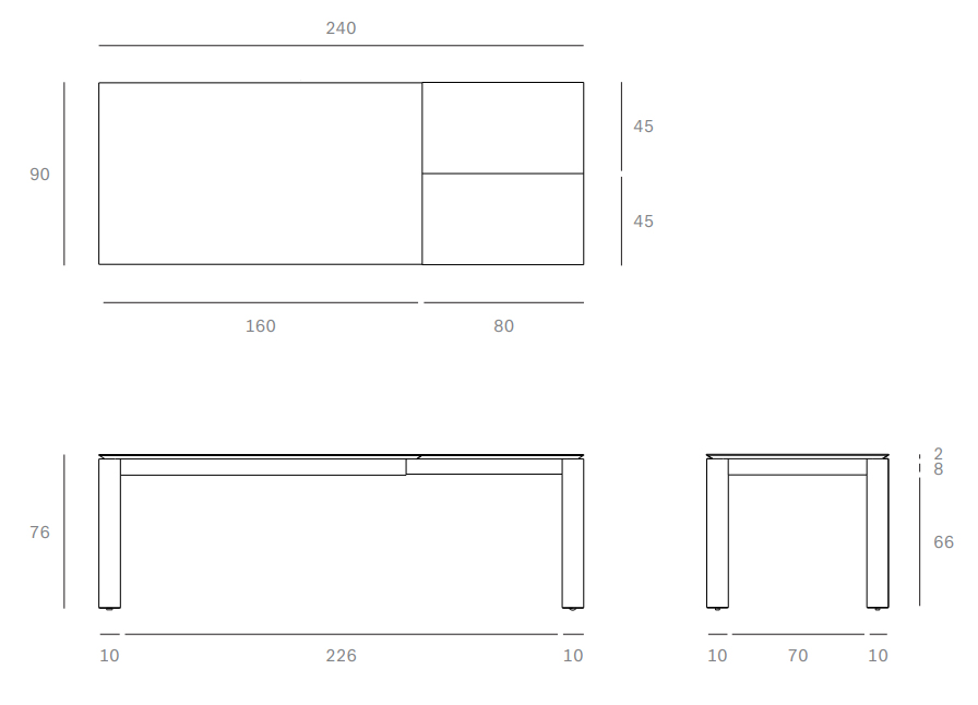 ETHNICRAFT table extensible à rallonge SLICE (180280 cm chêne