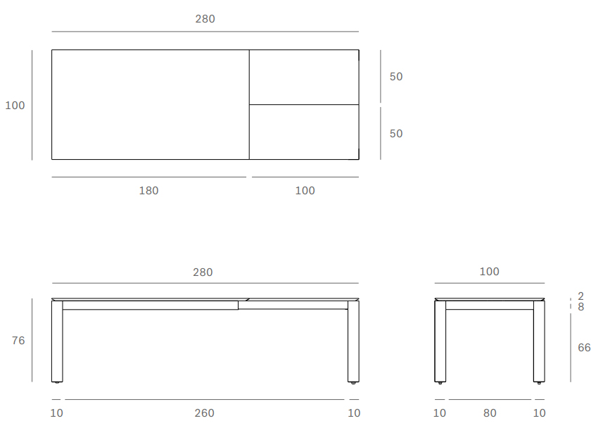 ETHNICRAFT table extensible à rallonge SLICE (160240 cm chêne