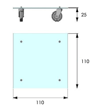 fontana arte tavolo con ruote