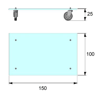 fontana arte tavolo con ruote