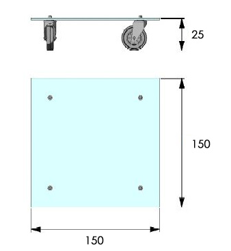 fontana arte tavolo con ruote