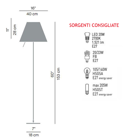 luceplan costanza sizes