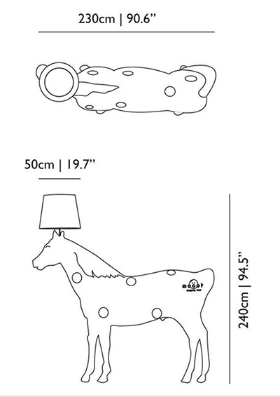Moooi horse lamp misure