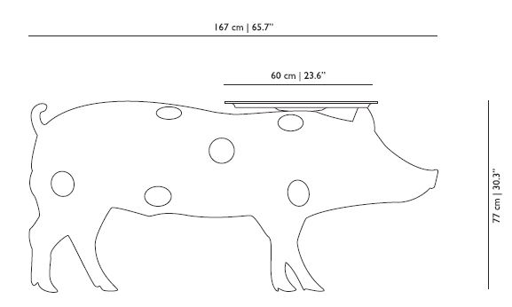 Moooi pig table misure