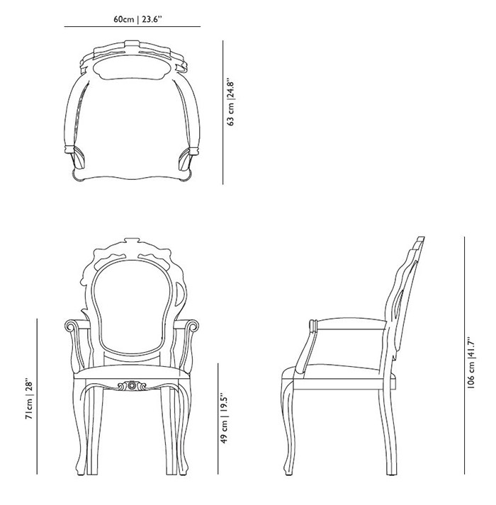 Moooi smoke dining armchair misure