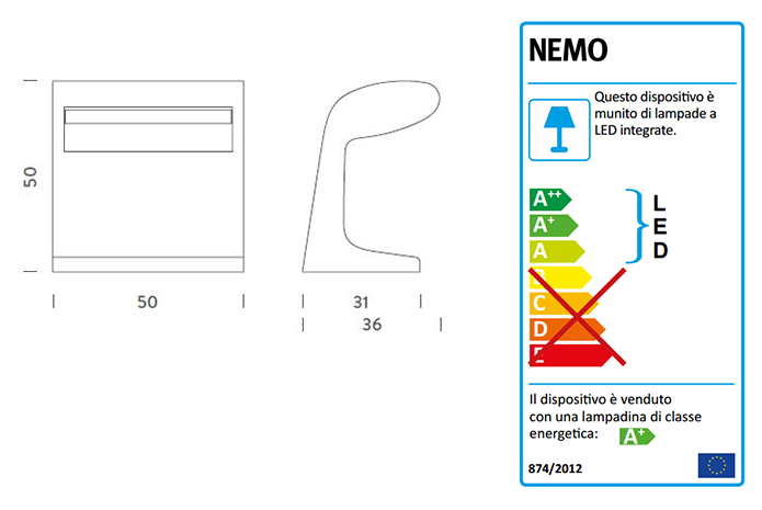 Nemo Lighting Borne Béton grande