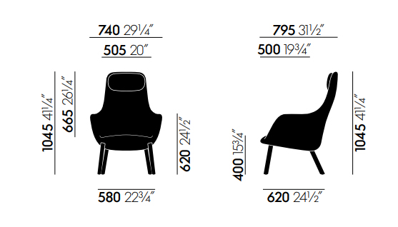 Vitra Hal lounge chair misure
