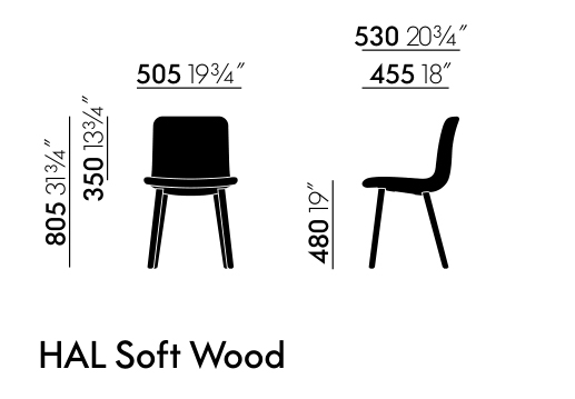 Vitra Hal lounge chair misure
