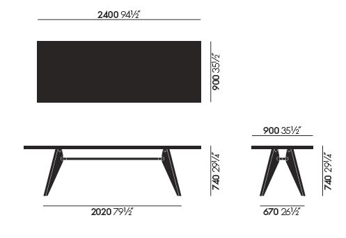 vitra table solvay sizes