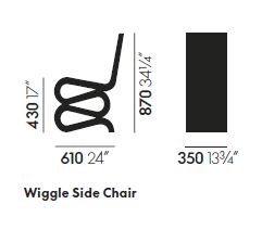 vitra wiggle side chair sizes