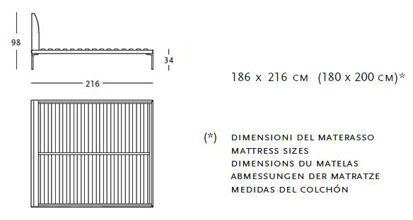 zanotta talamo 180x200 sizes