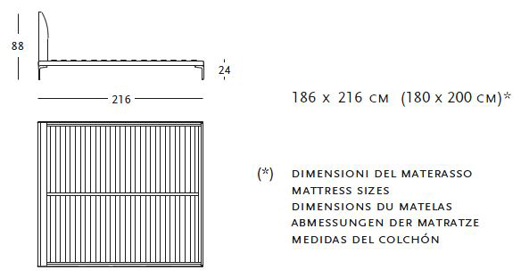 zanotta talamo 180x200 sizes