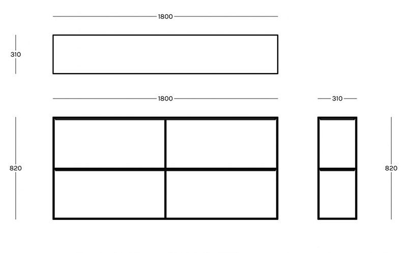 Zeus Slim Irony Sideboard